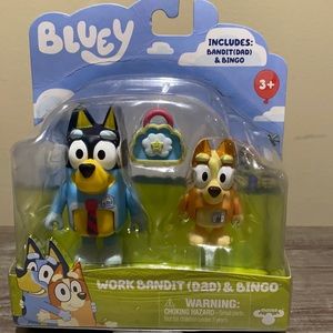 Bluey Work Bandit and Bingo Playset New